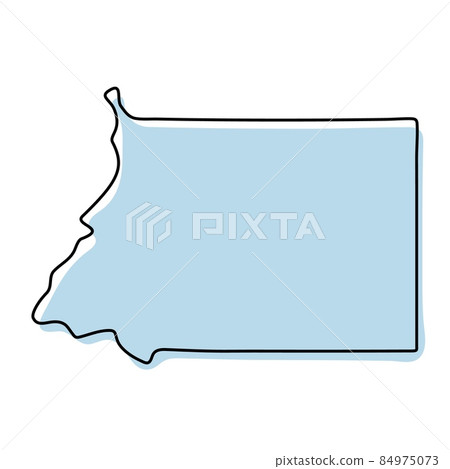 Stylized simple outline map of Equatorial Guinea icon. Blue sketch map of Equatorial Guinea illustration Stylized simple outline map of Equatorial Guinea icon. Blue sketch map of Equatorial Guinea illustration 84975073