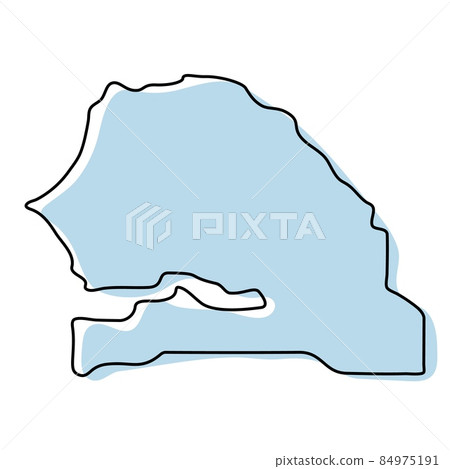 Stylized simple outline map of Senegal icon.... - Stock Illustration ...