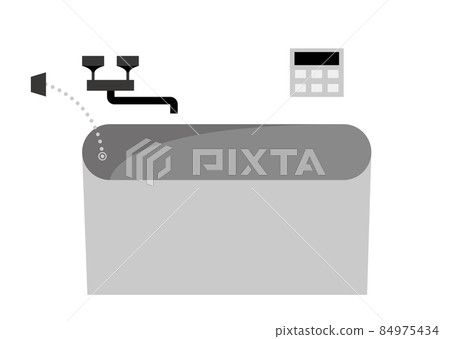 Illustration of bath and bath stopper Illustration of bath and bath stopper 84975434
