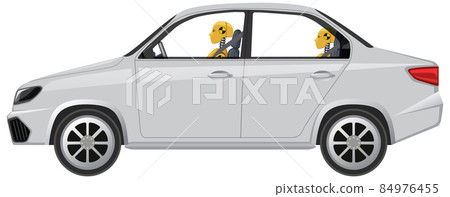 White sedan car isolated on white background - Stock Illustration ...