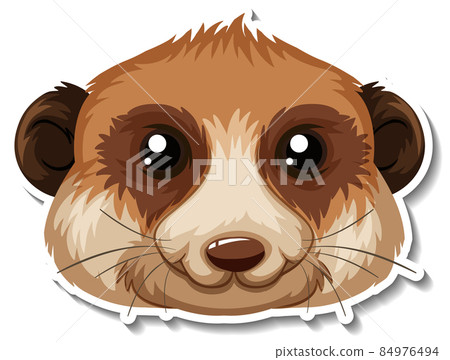 Head of Meerkat animal cartoon sticker 84976494