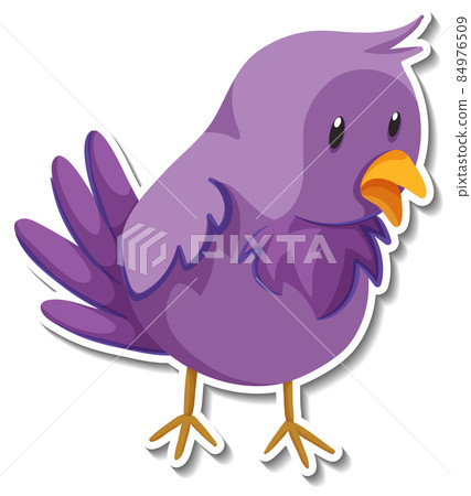 Little purple bird animal cartoon sticker Little purple bird animal cartoon sticker 84976509