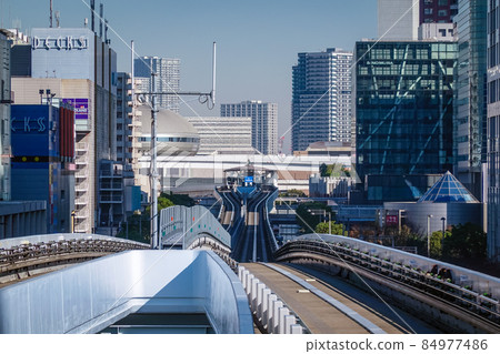 從百合海鷗線到濱海副中心的街景，從台場站到台場海濱公園站（東京都港區） 84977486