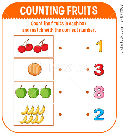 Math game template with counting fruits Math game template with counting fruits 84977868