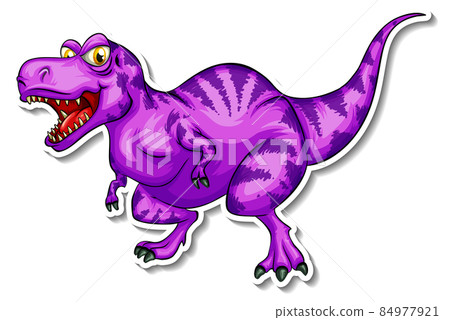 Tyrannosaurus dinosaur cartoon character sticker - Stock Illustration  [84977921] - PIXTA