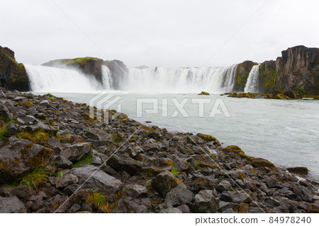 Godafoss falls in summer season view, Iceland 84978240
