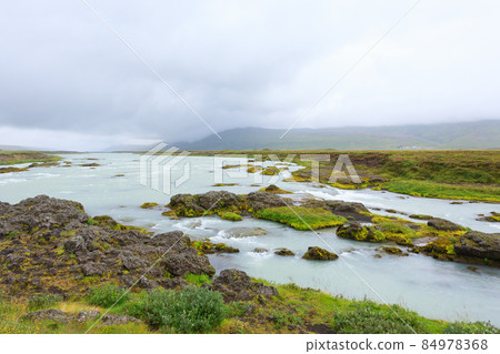 Godafoss falls in summer season view, Iceland 84978368
