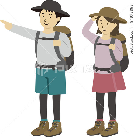 男指指女遠眺遠足/登山男/女一對套裝1 84978868