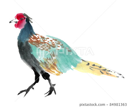 用水墨畫技術繪製的野雞 用水墨畫技術繪製的野雞 84981363