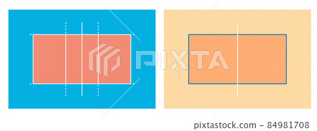 classic and beach VOLLEYBALL sports field markings with lines. Outline VOLLEYBALL playground top view. Sports ground for active recreation. Isolated vector on white background classic and beach VOLLEYBALL sports field markings with lines. Outline VOLLEYBALL playground top view. Sports ground for active recreation. Isolated vector on white background 84981708