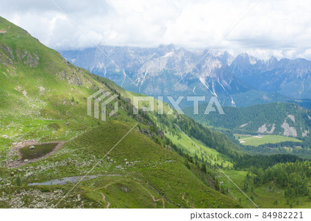 Summer Dolomite landscape. Italian alps. Calaita lake area. 84982221
