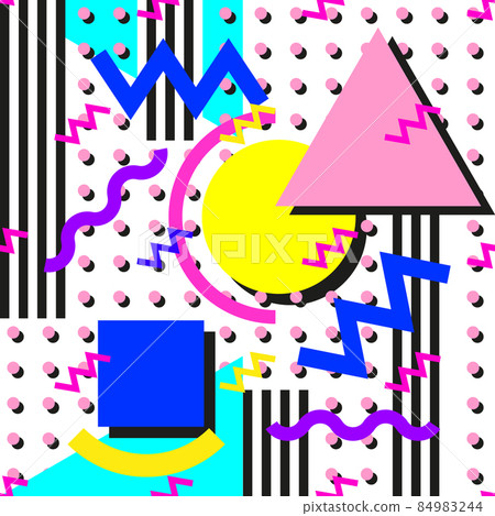 Funky 80s eighties Memphis seamless pattern geometric design 84983244