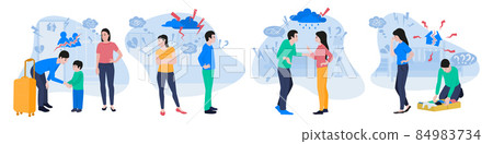 Divorce Couple Flat Compositions Divorce Couple Flat Compositions 84983734