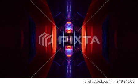3d illustration of 4K UHD dark glowing tunnel 84984163