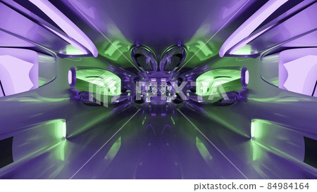 3d illustration of 4K UHD symmetric sci fi tunnel 84984164
