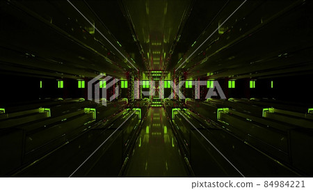 3d illustration of 4K UHD tunnels with neon lights 84984221
