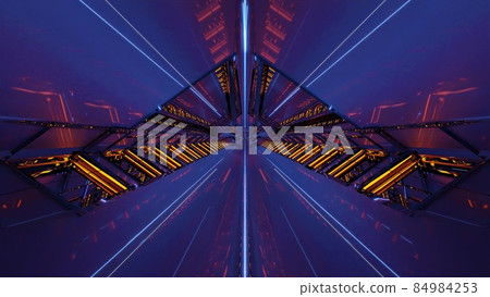 3d illustration of 4K UHD illuminated corridor 3d illustration of 4K UHD illuminated corridor 84984253