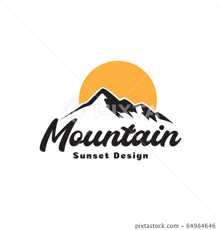 vintage silhouette mountain with sunset logo design vector graphic symbol icon sign illustration creative idea 84984646