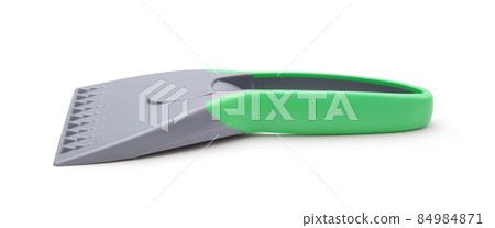 Plastic ice scraper isolated on white. Plastic ice scraper isolated on white. 84984871