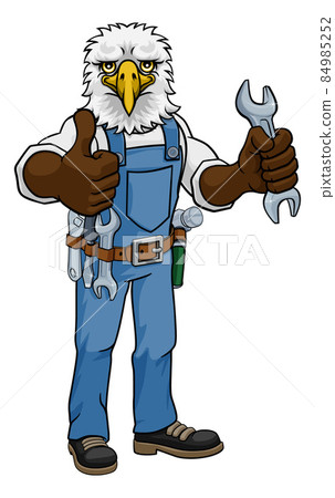 Eagle Plumber Or Mechanic Holding Spanner Eagle Plumber Or Mechanic Holding Spanner 84985252