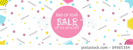 年終促銷,50% 折扣流行背景和角色 年終促銷,50% 折扣流行背景和角色 84985384