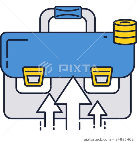 Briefcase and arrow growth icon vector job promo 84985402