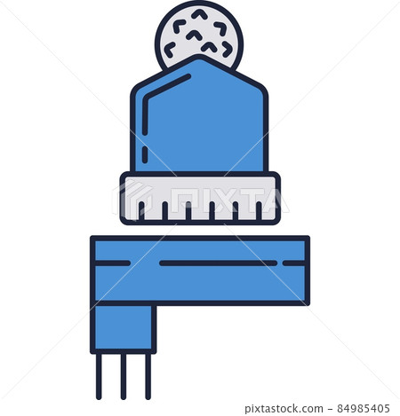 Lacrosse stick and hat helmet icon vector 84985405