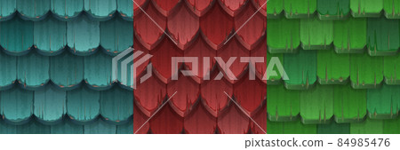 Old roof tile textures, seamless patterns 84985476