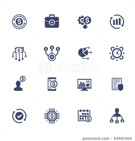 finance management, financial planning icons set 84985808