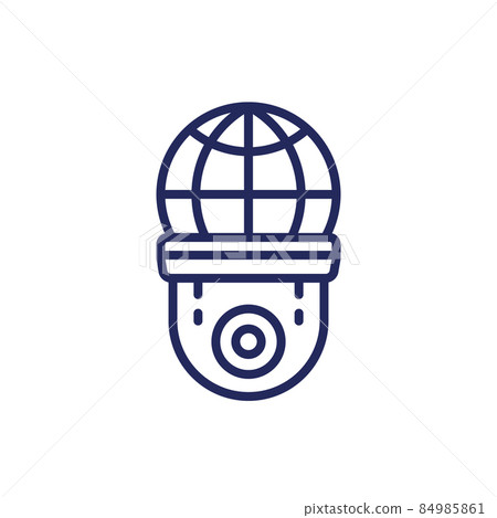 ip camera line icon on white, vector ip camera line icon on white, vector 84985861