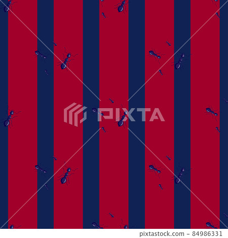 Ants seamless pattern. Insects on colorful background. Vector illustration for textile 84986331