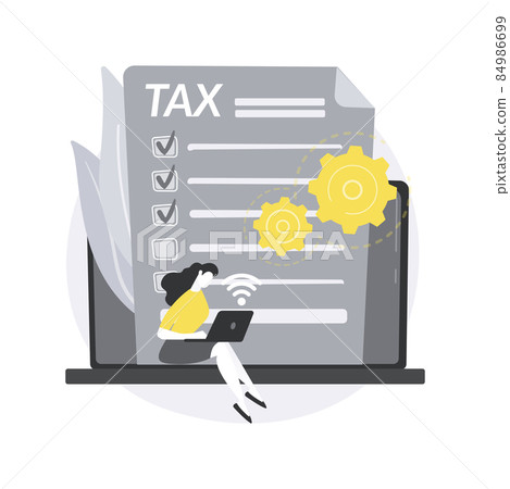Tax filing online service abstract concept vector illustration. Tax filing online service abstract concept vector illustration. 84986699