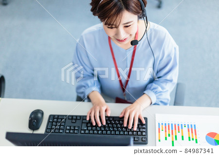 Telephone operator business scene Telephone operator business scene 84987341
