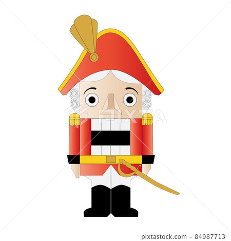 isolated illustration of a nutcracker with a saber on a white background isolated illustration of a nutcracker with a saber on a white background 84987713