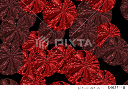 Red Abstract Glass Balls Seamless Pattern, 3D Background 84988446