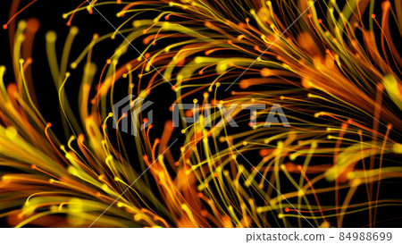 3D rendering of stylish bright branches growing elegantly on a black background 3D rendering of stylish bright branches growing elegantly on a black background 84988699