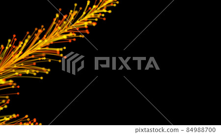 3D rendering of stylish bright branches growing elegantly on a black background 84988700