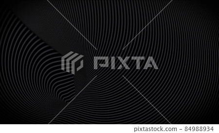 3D rendering of spiral gray swirl lines on a twisted surface. Minimalistic dark design 3D rendering of spiral gray swirl lines on a twisted surface. Minimalistic dark design 84988934