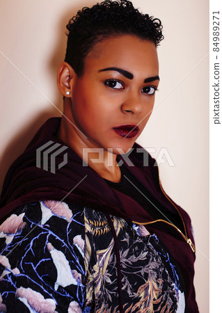 pretty stylish african american big mama woman well dressed. swag relax at home pretty stylish african american big mama woman well dressed. swag relax at home 84989271