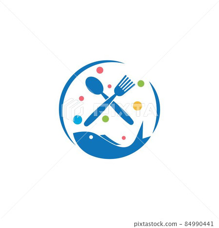 Seafood fork and spoon logo Seafood fork and spoon logo 84990441