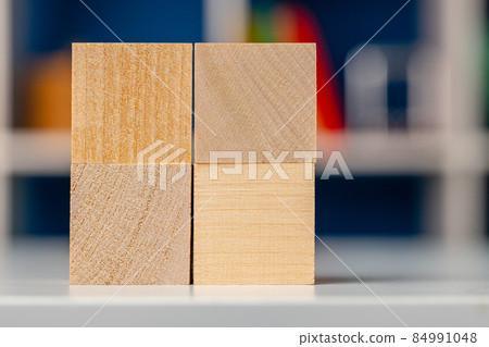 Blank wooden cubes with copy space for your design on office working table Blank wooden cubes with copy space for your design on office working table 84991048