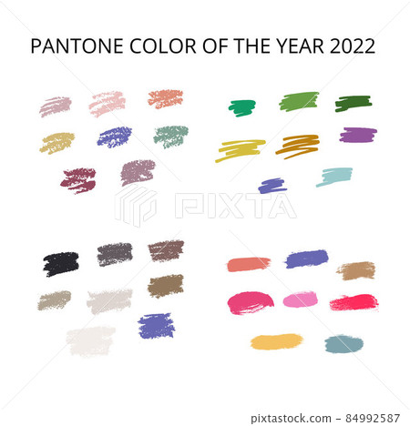 2022 color trends palette on brush strokes. Vector stock illustration isolated on white background. EPS 10 84992587