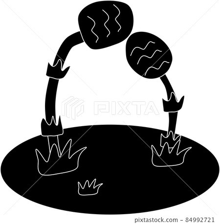 A cute horsetail silhouette extending from the soil A cute horsetail silhouette extending from the soil 84992721