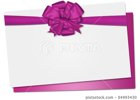 Gift card note with ribbon on isolated background 84993430