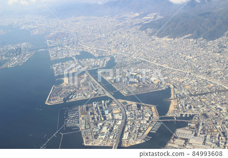 Aerial photography of Nishinomiya City, Ashiya City, Kobe City / Nishinomiya City, Hyogo Prefecture, Ashiya City, Kobe City 84993608