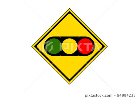 Illustration of a road sign representing a traffic light 84994235