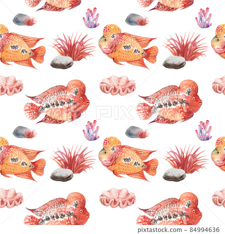 flower horn ciclid fish watercolor pattern seamless png flower horn ciclid fish watercolor pattern seamless png 84994636