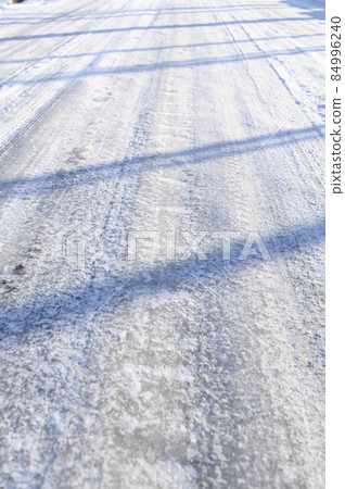 Frozen road surface Frozen road surface 84996240