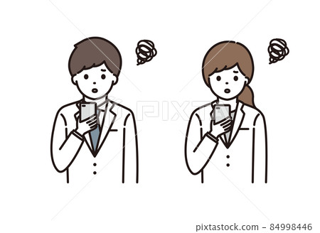 藥劑師醫生男性女性智能手機操作 84998446