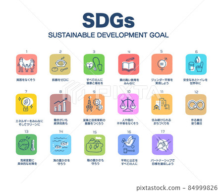 可持續發展目標 17 目標圖標集日語 可持續發展目標 17 目標圖標集日語 84999826